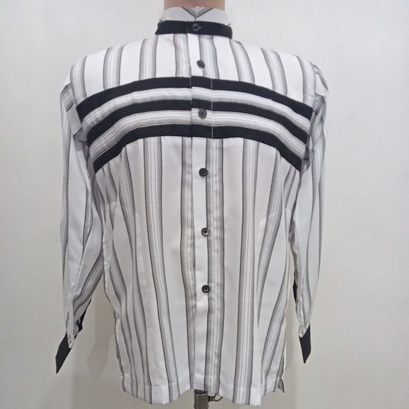 Baju Koko Salur Hitam Putih Lengan Panjang Asli Sunan Ampel