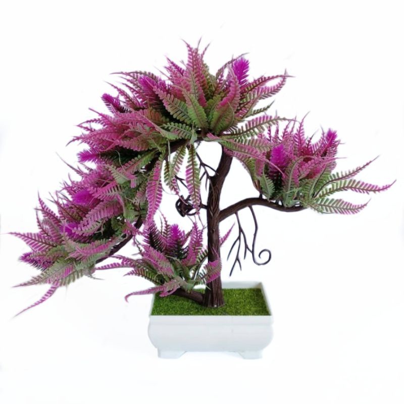 VB35 Pohon Bonsai Tanaman Hias Artificial Daun Warna Warni