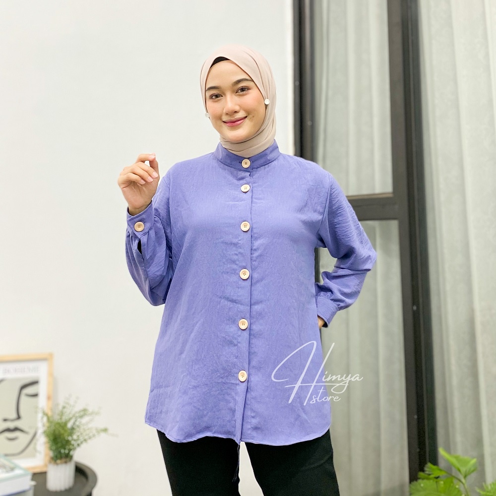 Kemeja Polos Wanita Big Size Ukuran S M L XL AIRFLOW CRINCLE Blouse