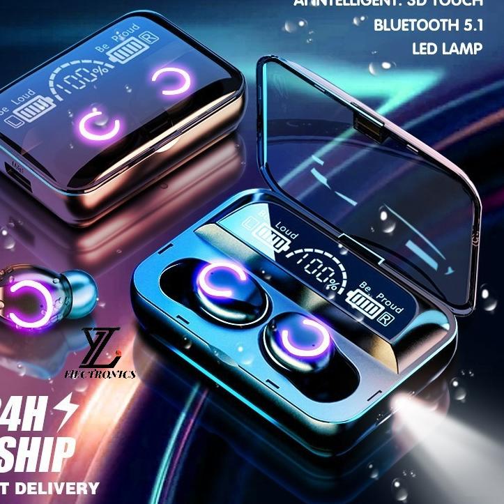 ℗ ⚡YZ（COD）TWS F9-47 Wireless Earphone Headset Bluetooth 5.0 Dengan Mikrofon HIFI Stereo 9D With 3000