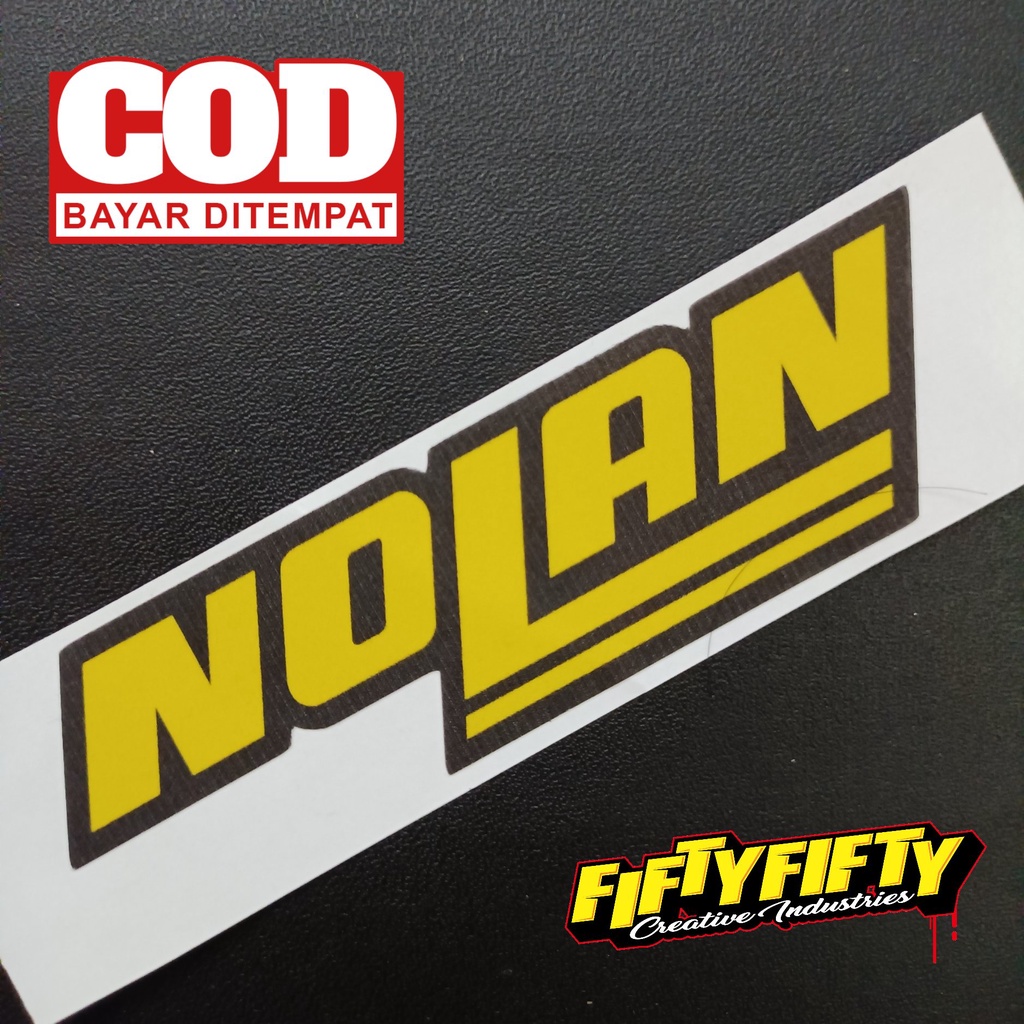 Stiker Print Cut NOLAN Stiker Printing Laminasi Glossy Stiker Motor Mobil Helm Sudah Membentuk Pola Desain