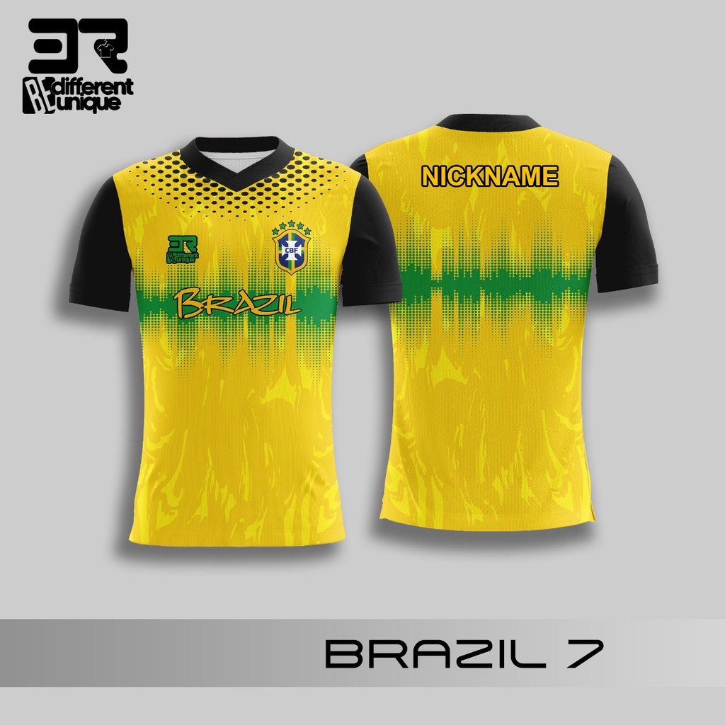 [ BAYAR DI TEMPAT ] KAOS JERSEY SEPAK BOLA DUNIA BRAZIL 7 DB -  / JERSEY BOLA / JERSEY SEPAK BOLA / 