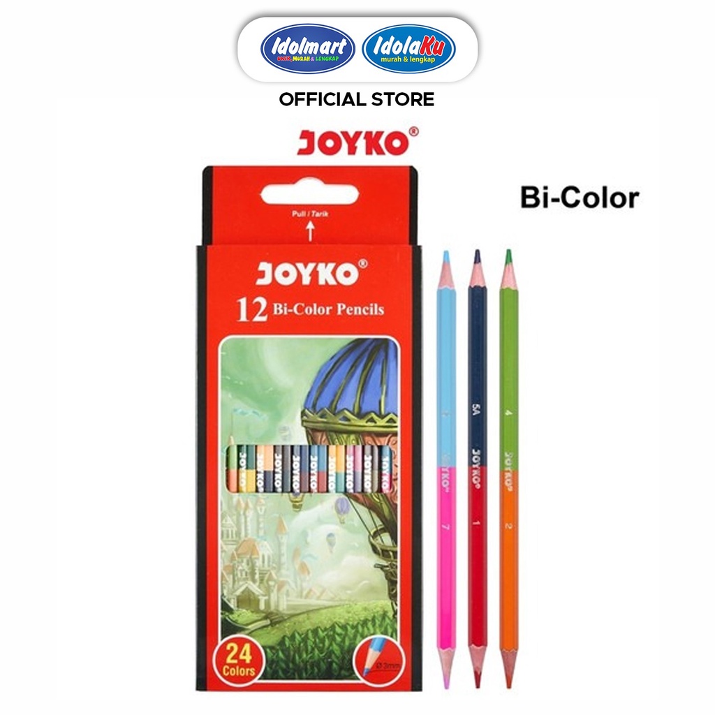 

IDOLMART Pensil Warna Joyko 2 Sisi 24warna JOYKO CP-Bi101- Karawang