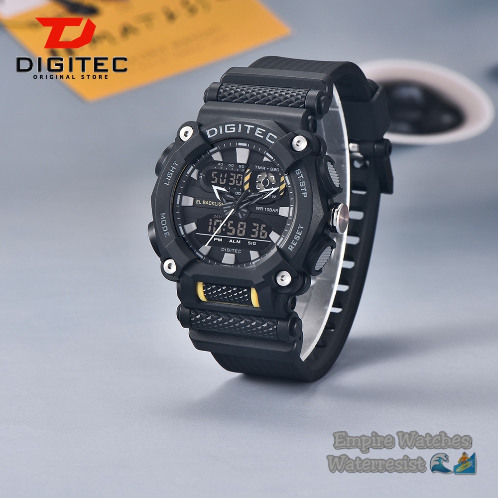 Jam Tangan Digitec DA2178T DG2178T 2178 Pria Cowok Strap Rubber Analog Kualitas Original Waterproof