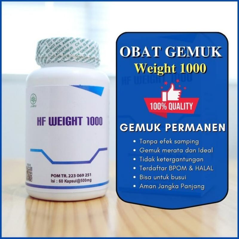 [BPOM] HF WEIGHT 1000 SUPLEMEN PENAMBAH BERAT DAN PELANGSING BADAN