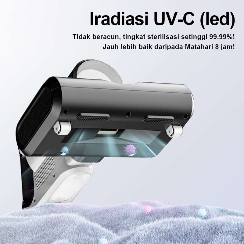 AmazeFan  2in1 vacum cleaner anti dust mite remover vakum cleaner kasur 2in1 debu dan tungau portabel 16000Pa penyedot debu cordless vacum cleaner mobil UV wireless dust mite sterilization pembasmi tungau penyedot debu tanpa kabel USB rechargeable (+HEPA)