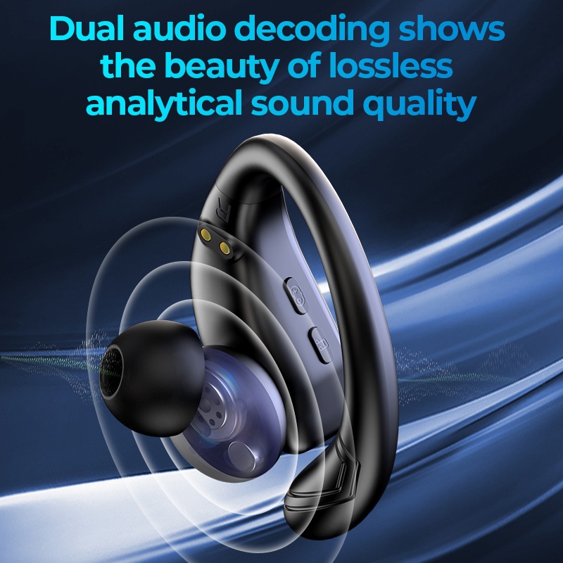 【VOULAO GM5】True Wireless Gaming Headset Bluetooth 5.3 Nirkabel Latensi Rendah dengan Mikrofon HiFi Stereo LED Power Display