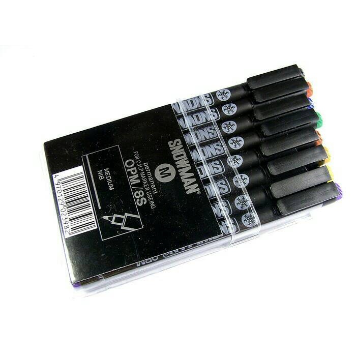 

BISA COD Pen OHP medium 8 warna permanent Snowman murah
