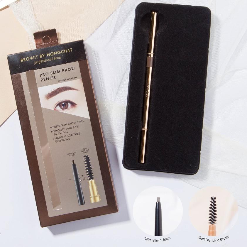 ♜ Browit Pro Slim Brow Pencil By Nongchat | Pensil Alis by Nongchat Eyebrow Pencil ♛
