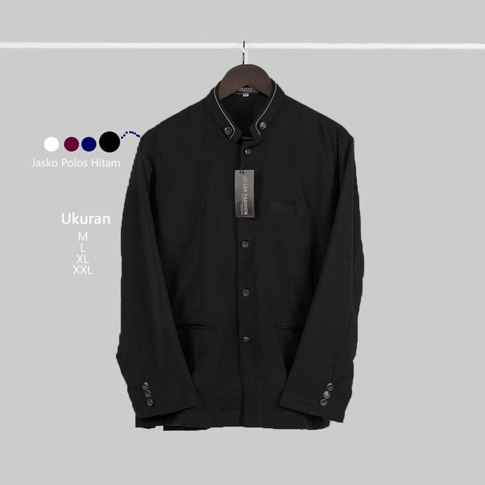 Baju Koko Pria Jasko Jas Koko Polos Hitam