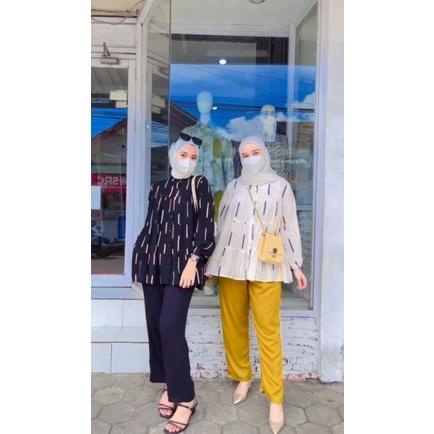 Jena Geya Set / Jena Yeta Set / Jena Jovita Set / One Set Tunik Ruffle 81815 / One Set Rayon / Setce