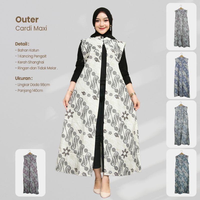 Outer Cardi Maxi Motif Batik - Naira Batik