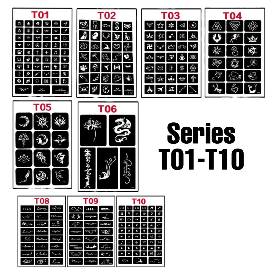 TM-Pola Tato Temporer Tato Semi Permanen Seri T