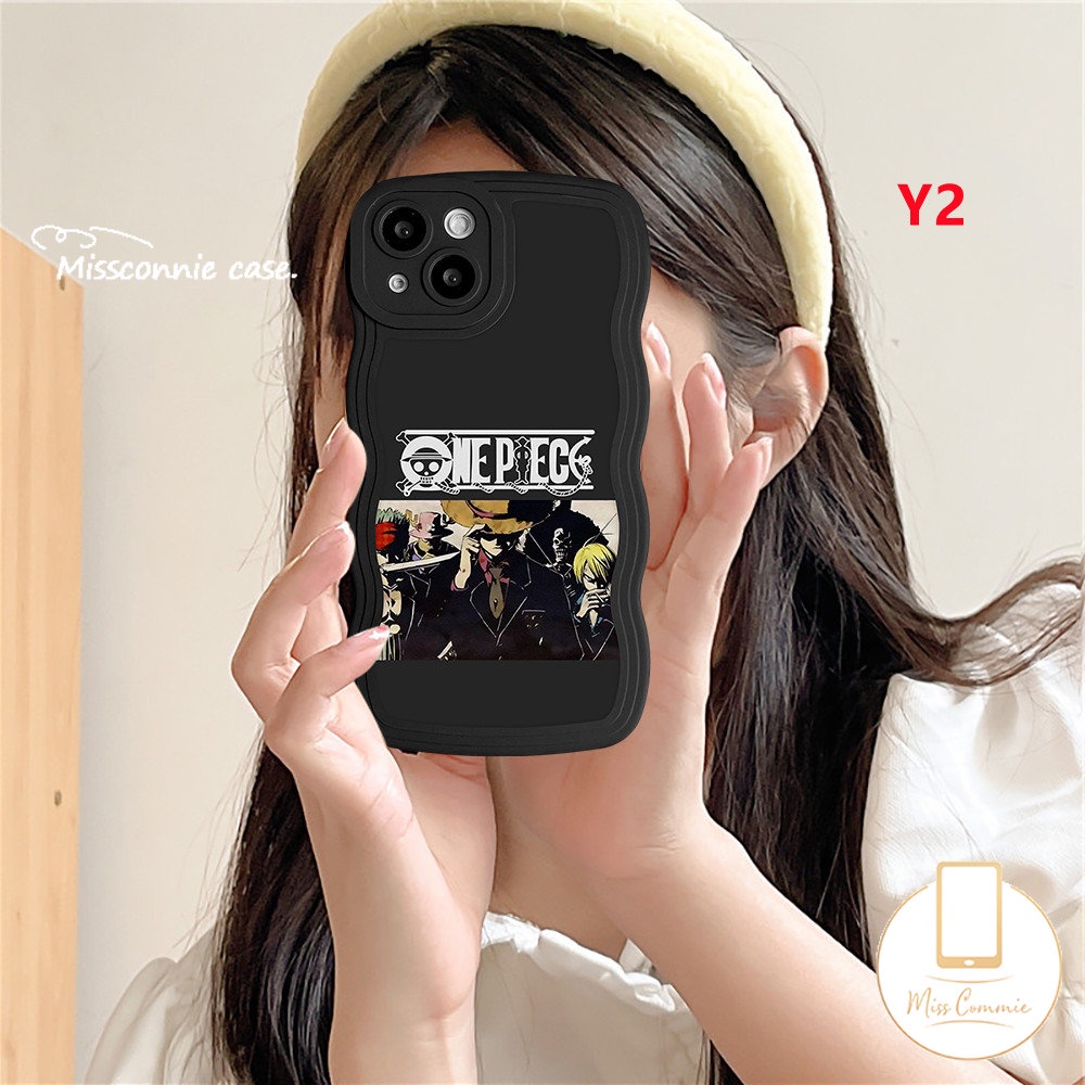 Casing Anime One Piece Redmi 12C 10C A1 10 9 9T 9A A1+10A 9C NFC POCO M3 X3 NFC Mi 11T Pro Redmi Note 10s 11 9s 8 10 9 11Pro 10Pro Max Soft Tpu Kartun Luffy Wavy Edge Cover Belakang