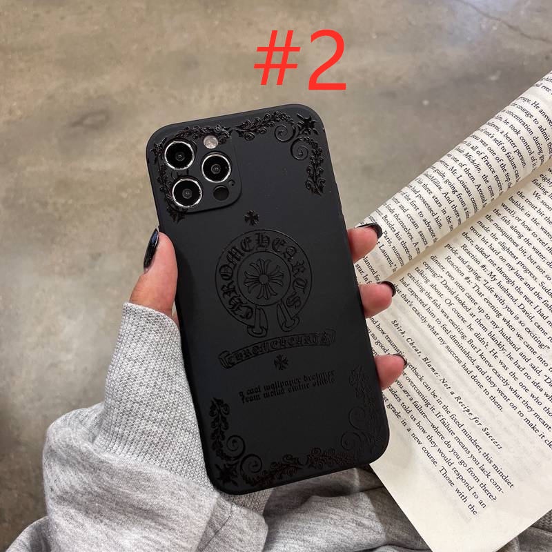 Fashion Chrome Hearts Soft Case HP iP iPhone 11 12 Mini 13 Pro Max 7 8 + Plus SE 2020 X XR SE 2020 XS Max Black Frosted Casing Apple