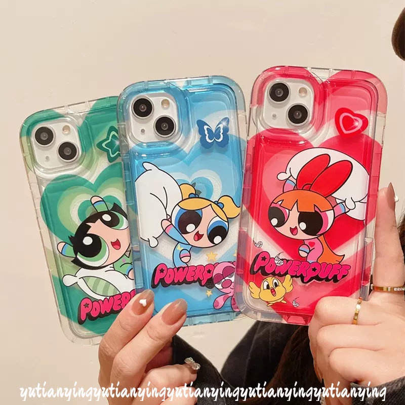 Soft Tpu Case Untuk Redmi Note10 10s 911s 11 Redmi10 9A A1 9T 9C NFC 10A Note9 Note10s Note10 Note1 Kartun The Powerpuff Love Heart Airbag Shockproof Clear Cover