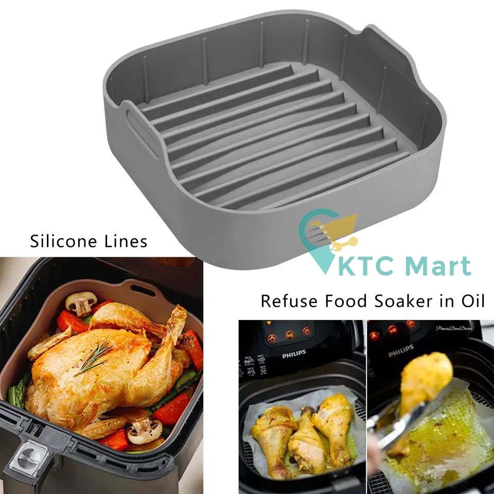 KTCmart - Air Fryer Silicone Pot Silikon Bowl Wadah Tray Nampan Baking Cooking Silicon Awet Murah Oven