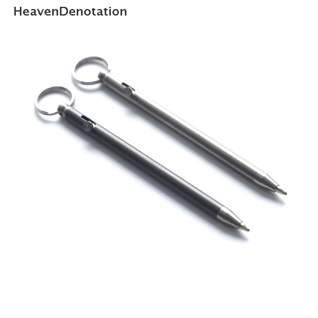 [HeavenDenotation] Pulpen Titanium Mini Portabel Gadget Gantungan Kunci Outdoor Praktis Pulpen Lingkungan HDV