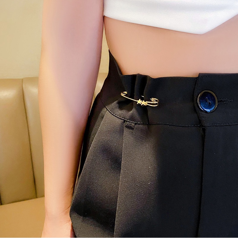 [Wholesale Prices] [Featured] Jeans Waist Closure Pins Trendy Ladies Decorative Pins Clothes Waist Cincher Shiny Alloy Tight Waist Buckle