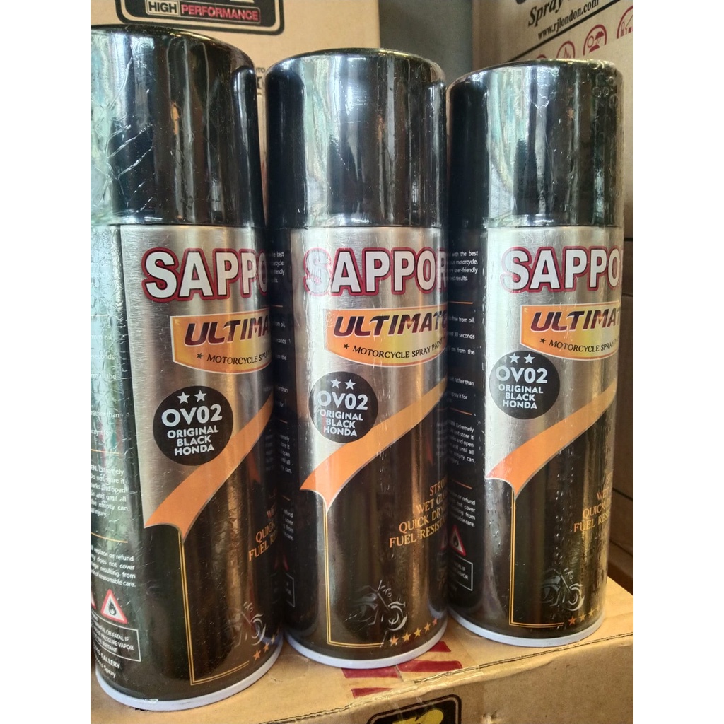 cat spray pilok pilox cat semprot sapporo saporo ultimate original black honda Ov02 hitam velg honda 400ml