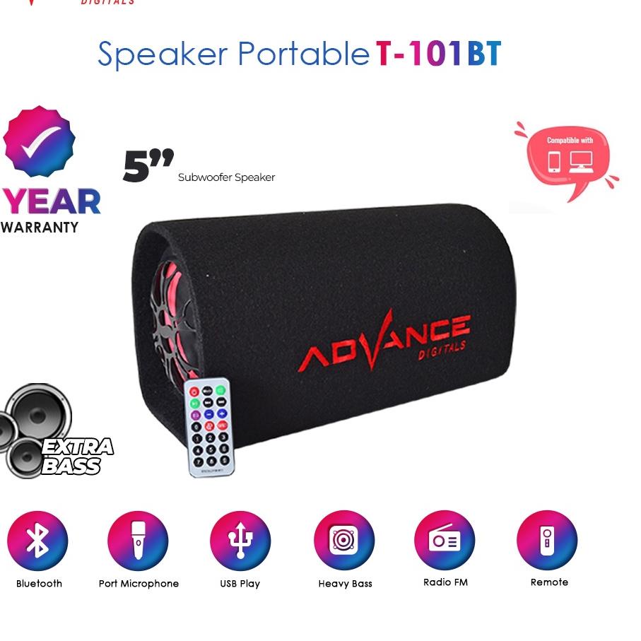 ◊ 100% Ori T-101BT SPEAKER BLUETOOTH ADVANCE DIGITAL SUBWOOFER KARAOKE SUPER BASS SALON AKTIF WIRELE