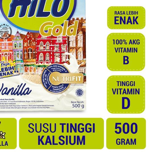 

▼ Hilo Gold Vanilla 500 gram - Susu Tinggi Kalsium Rendah Lemak ♦