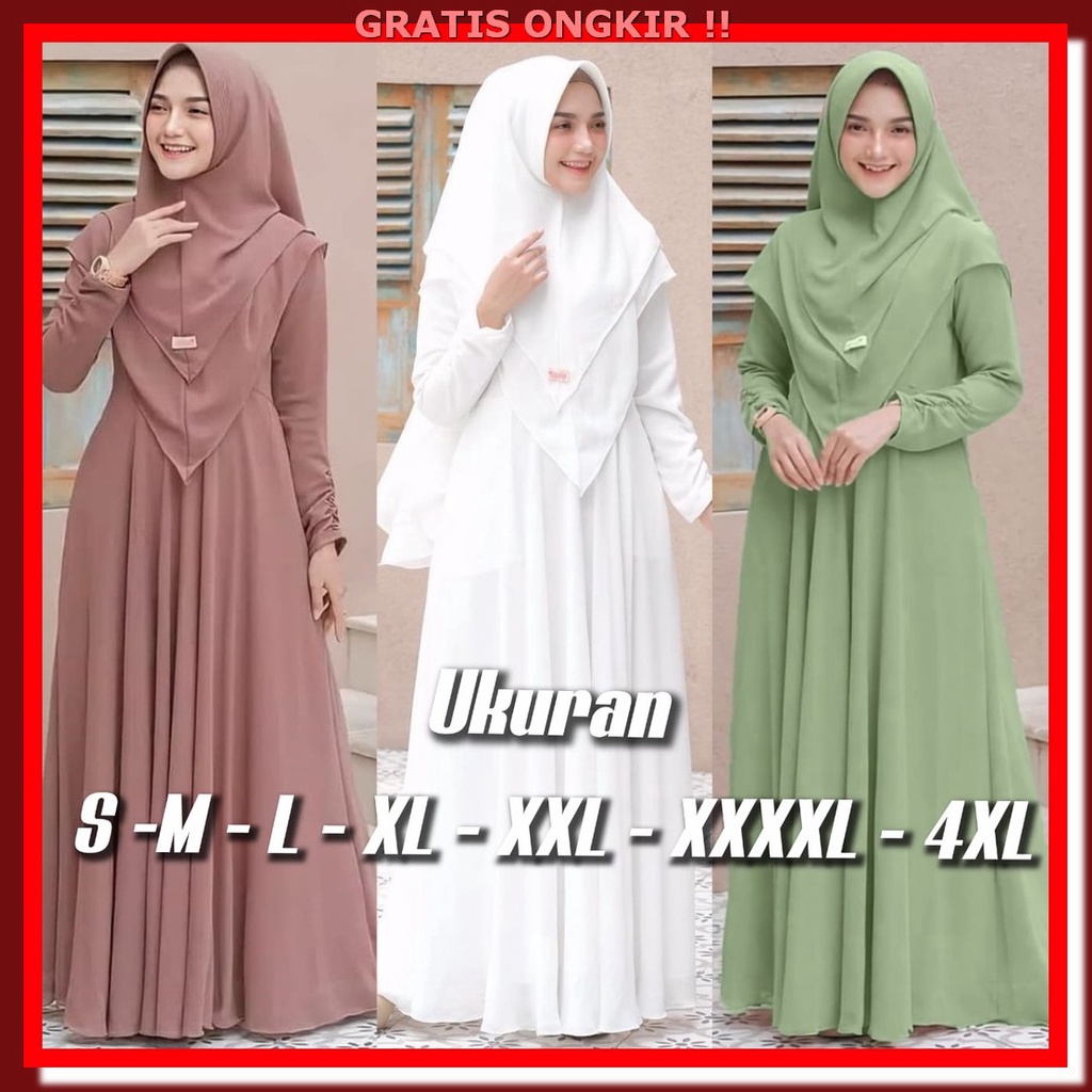 Gamis Terbaru 2023 Lebaran Wanita Kekinian Dewasa Baju Murah Fashion M Gamis Syari Ukuran S M L Xl