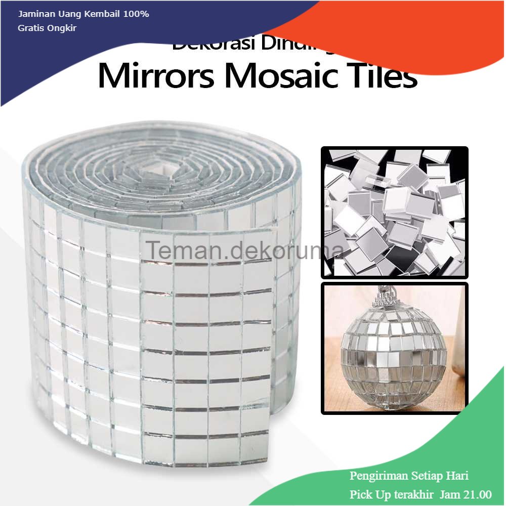 TD - DEK KING SHAN Dekorasi Dinding Mirrors Mosaic Tiles Stickers Self Adhesive - XQ211