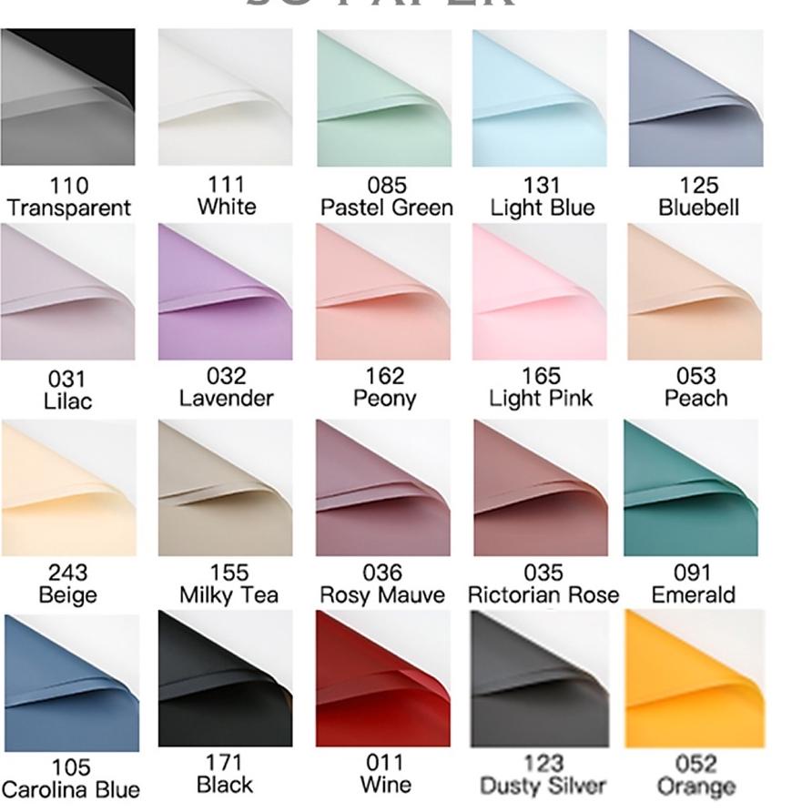 

Hadir Berkualitas [20 LEMBAR] Flower Wrapping Paper Kertas Buket Bunga Polos Korea Cellophane Waterproof