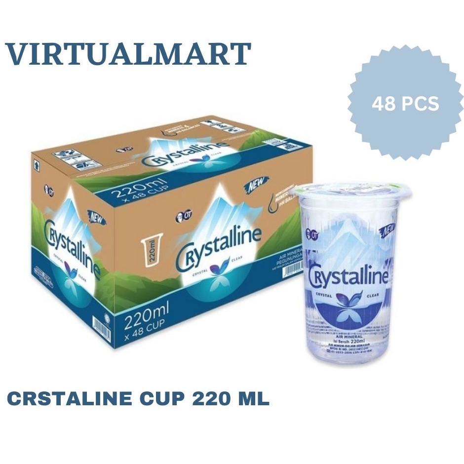 

Air Mineral Crystalin Gelas 220 ML Per Dus isi 48 Cup