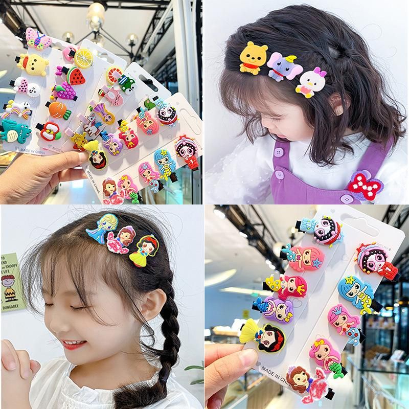 Jepit Rambut Korea Anak set 10 in 1 Model Kartun Hairpin Rambut Cewek HairClips Perempuan/Import