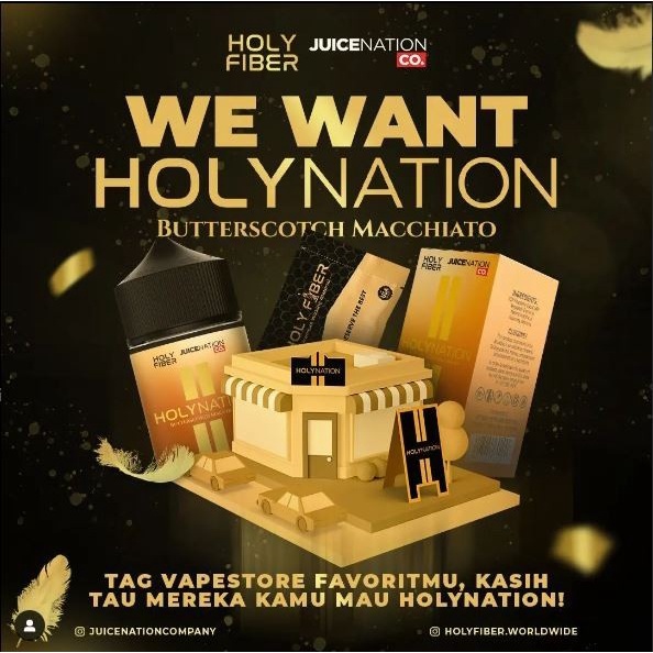 HOLYNATION BUTTERSCOTCH MACCHIATO 60ML BY JNC X HOLYFIBER BERCUKAI