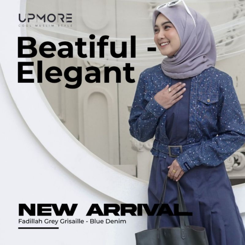 Gamis Upmore Gamis Fadillah Grey Grisaille Blue Denim Fadilah