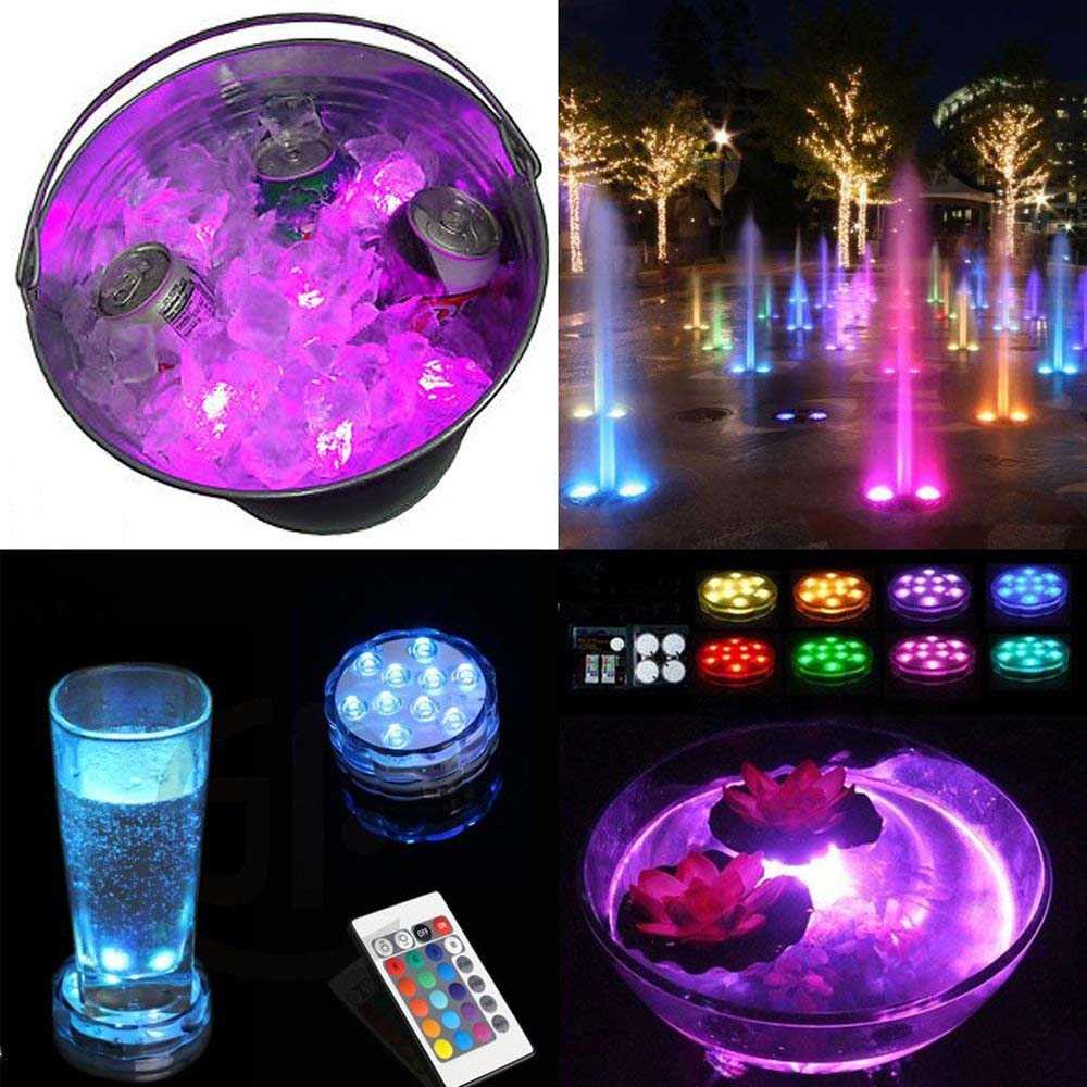 (BISA COD) FTIHSHP Sxzm Lampu Hias RGB Bawah Air Waterproof 7.5W 10 LED 4PCS - XY635