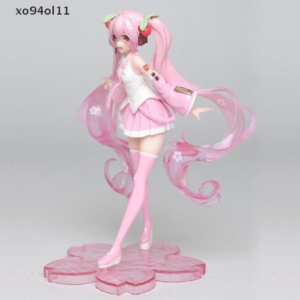 Xo High Quality Anime Miku Pink Sakura Miku PVC Patung Figure Model Mainan OL