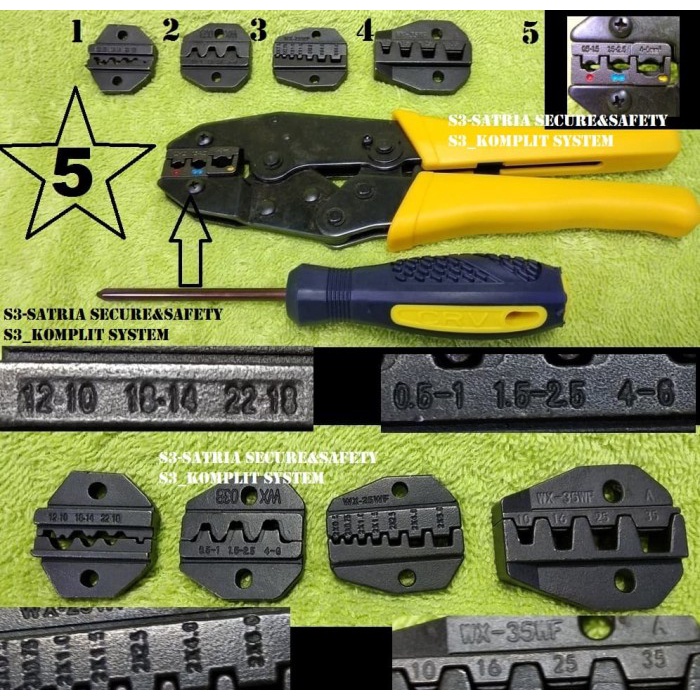 Tang Krimping Schoen Kecil Besar 1 Set Tang Crimping Skun Pres Bulat O Y