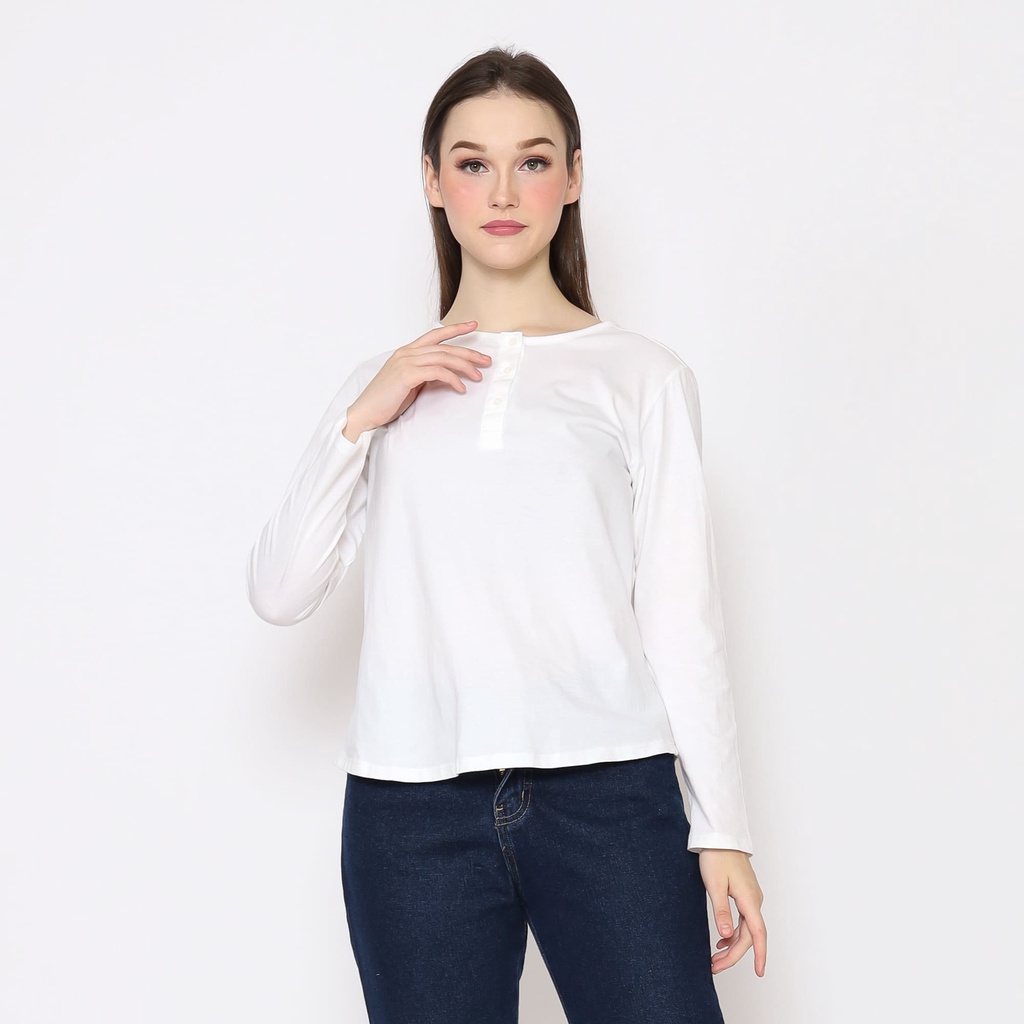 Rodeo - Kaos Wanita - Hyuna Long Shirt - White