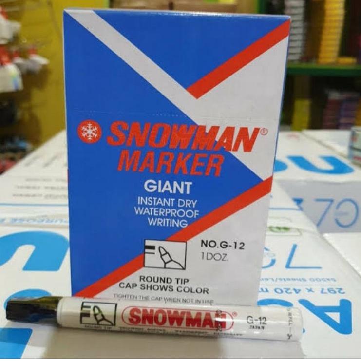 

BRANDS FESTIVAL Spidol Permanent MARKER SNOWMAN G-12 (12 PCS) HITAM buruan