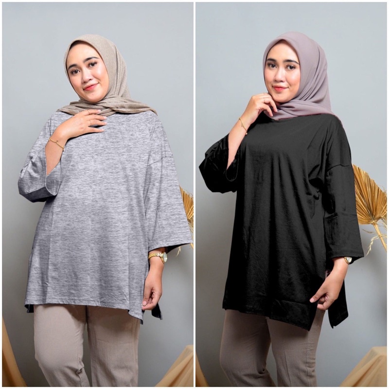 ZASKIYA - KEYSILA OVERSIZE LONGSLEEVE LENGAN PANJANG FASHION WANITA BABYTERRY / ATASAN BLOUSE