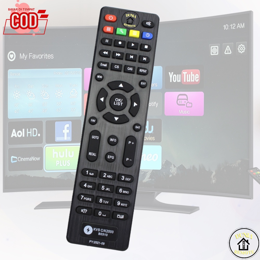 Remot Remote Tv Digital Receiver Multi KVISION BROMO C1000 Hd18 C2000 Cartenz