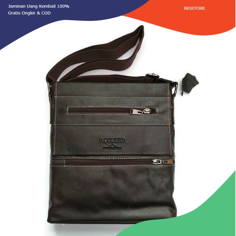 Tas kulit Sapi Premium Leather Pria Wanita Formal Casual Kantoran Dosen Guru Bos Bisa FREE ONGKIR