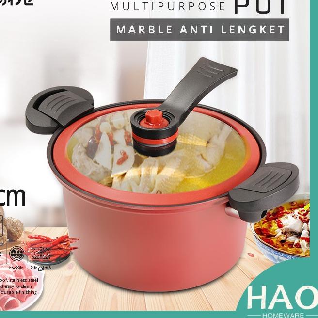 ✥ QME Panci Presto Teflon Totipotent Micro Pressure Cooker Pot 22CM 3.5L Anti Lengket ۝