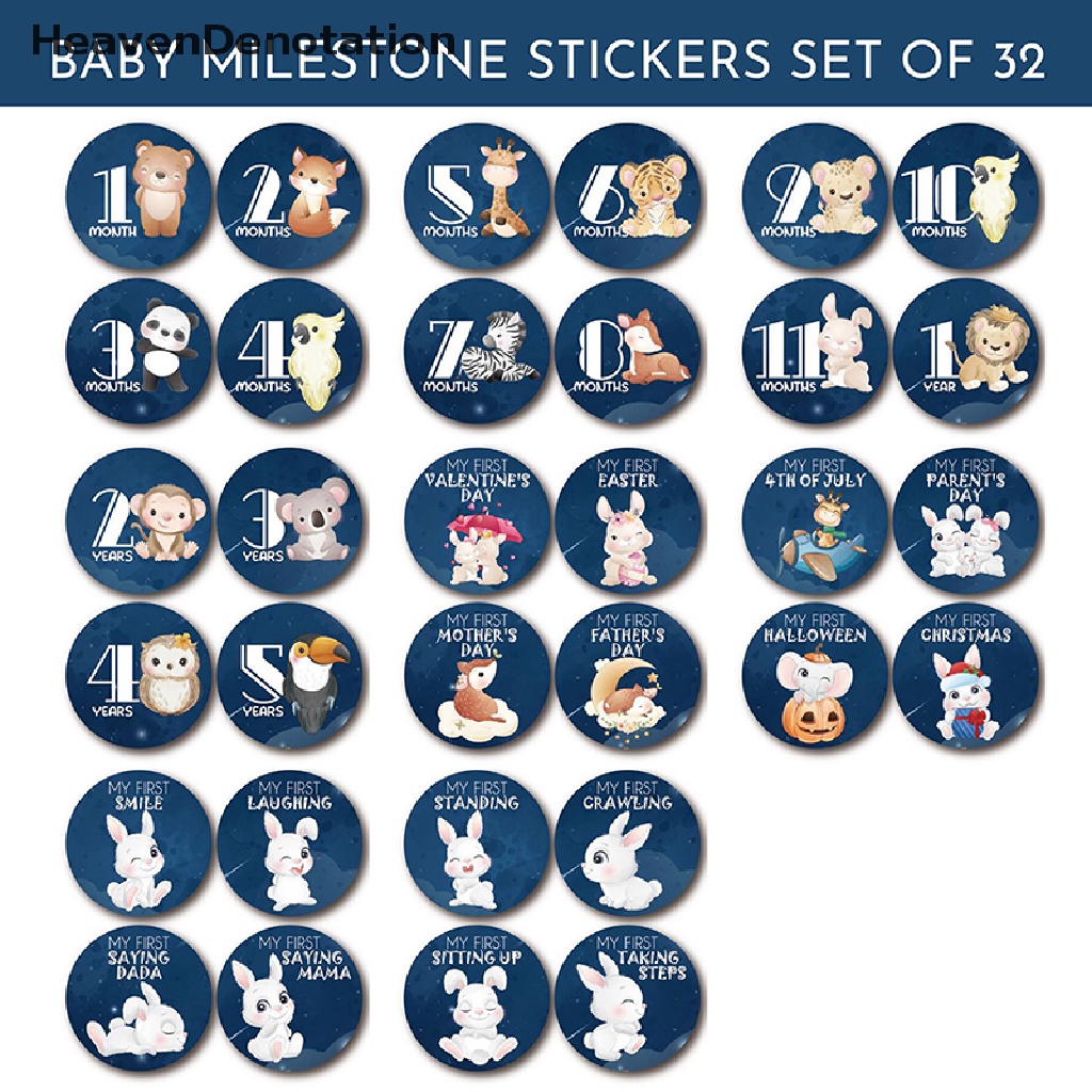 [HeavenDenotation] 32pcs 4-inch baby growth month ers milestone Bayi ers Bulan Baru Lahir ers HDV