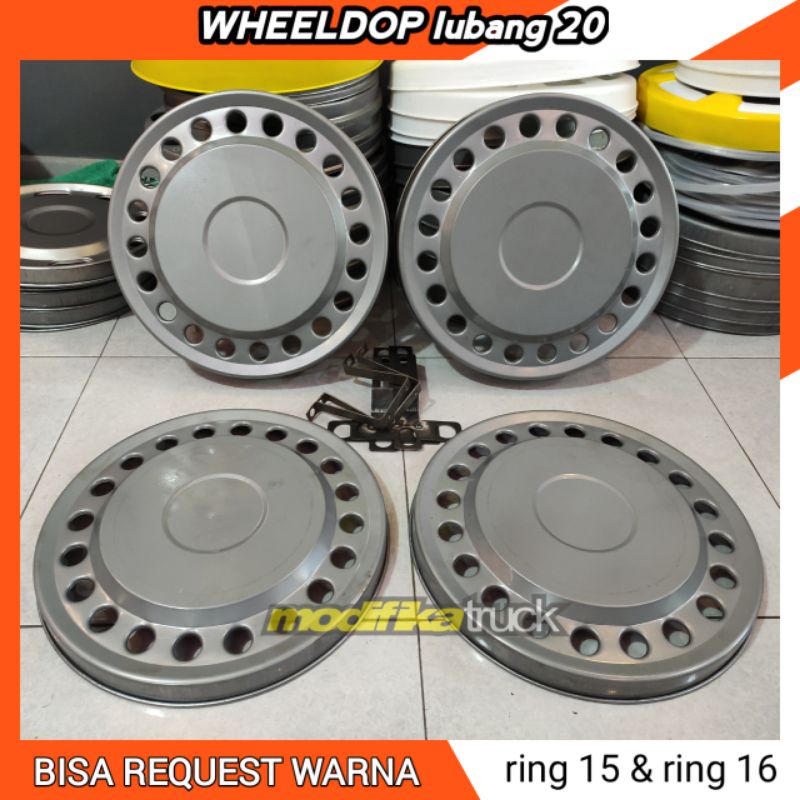 (1biji) dop truk ondol wheldop lubang 20 wildof canter bahan plat besi dof giga dutro dyna ring 15 d