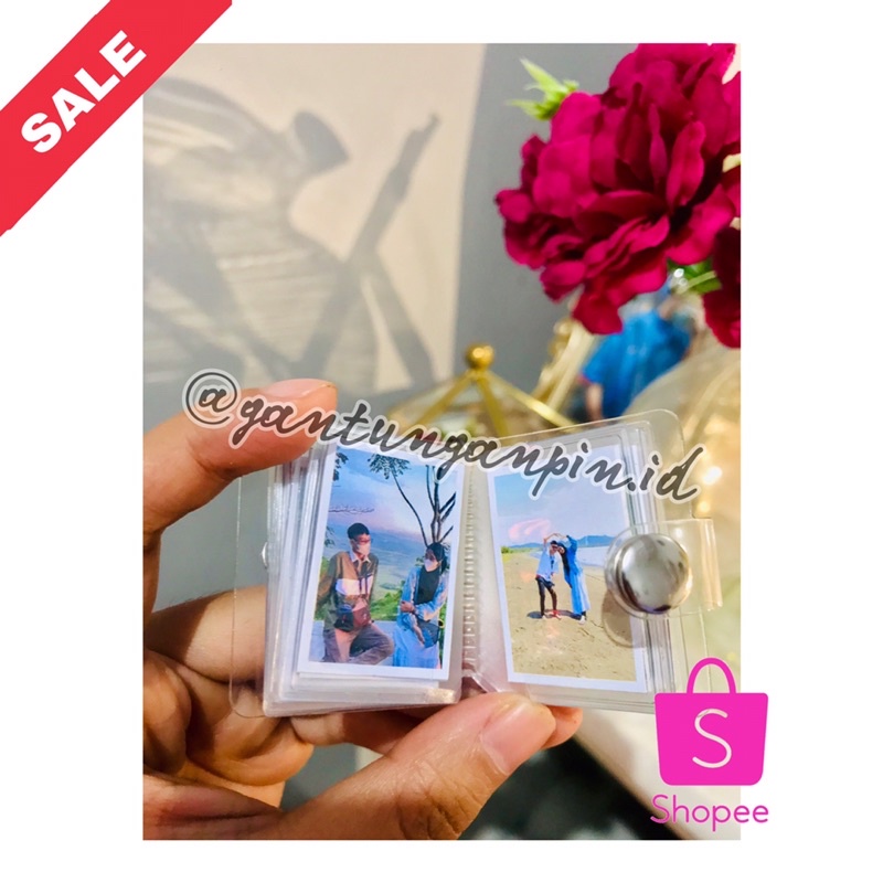 Jlterang Gantungan Kunci Album Mini / Album Foto / Album Foto Mini + Cetak Isi 16 Foto Ukuran 1 Inch