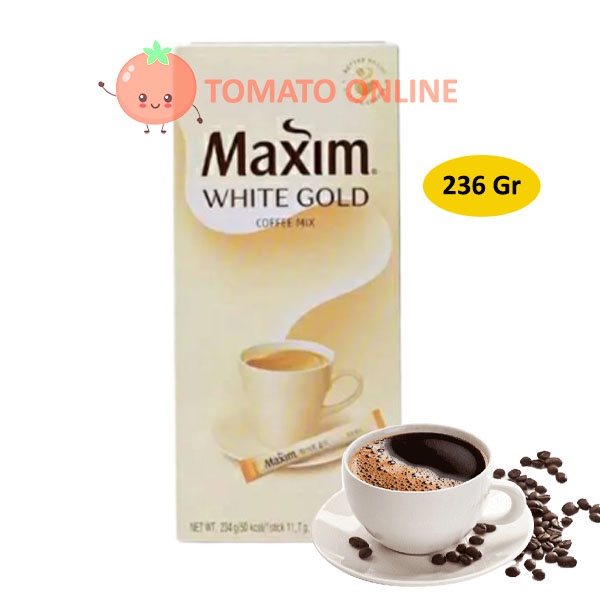 Maxim / White Gold Coffee Mix Kopi Putih Bubuk / 236 Gr Gram [ Putih ]