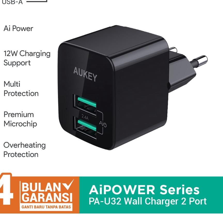 ▲ Charger Aukey PA-U32 2 Port 12W with AiQ -  ♪