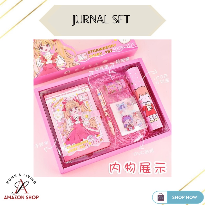 

Terlaris ✨ -(LC) Jurnal Set Buku Agenda Diary Book Notebook Plus Stiker / Hadiah Hampers- 2.2.23