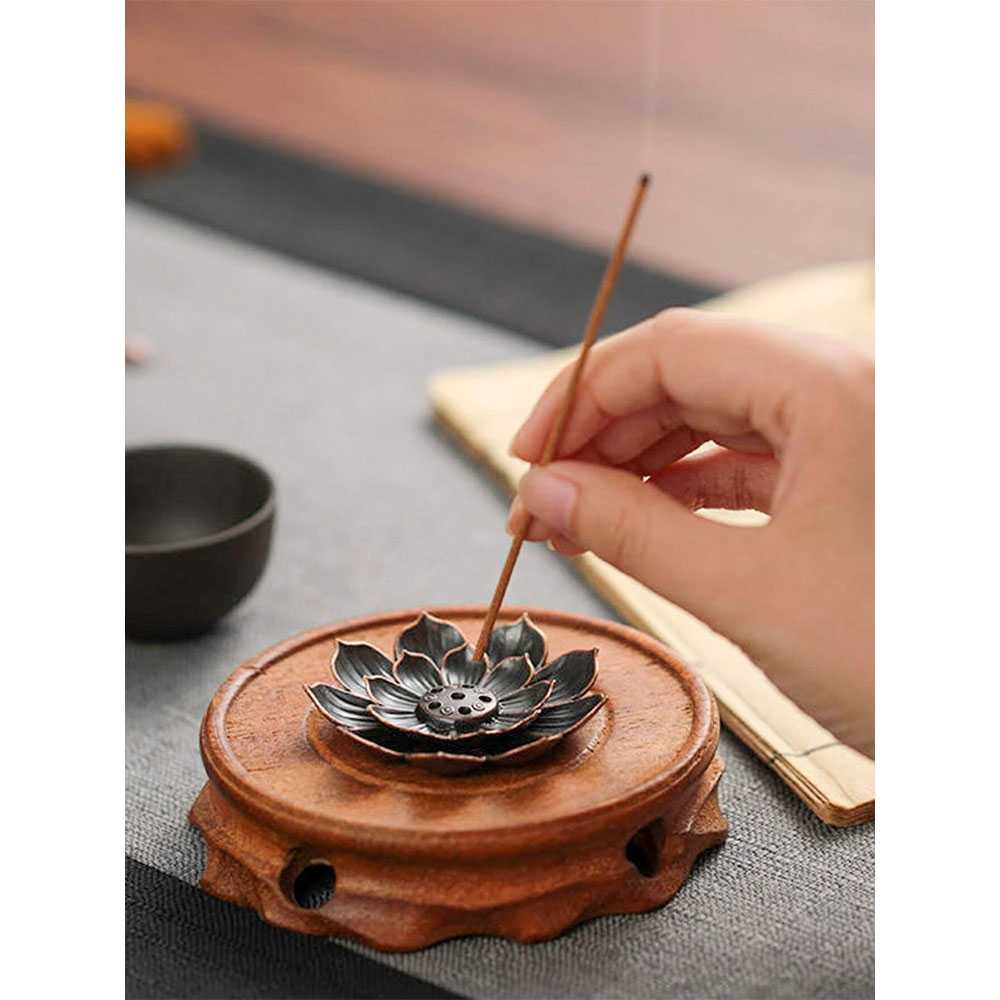 (BISA COD) FTIHSHP Yinuo Tempat Dupa Incense Stick Holder Desain Lotus - YN002