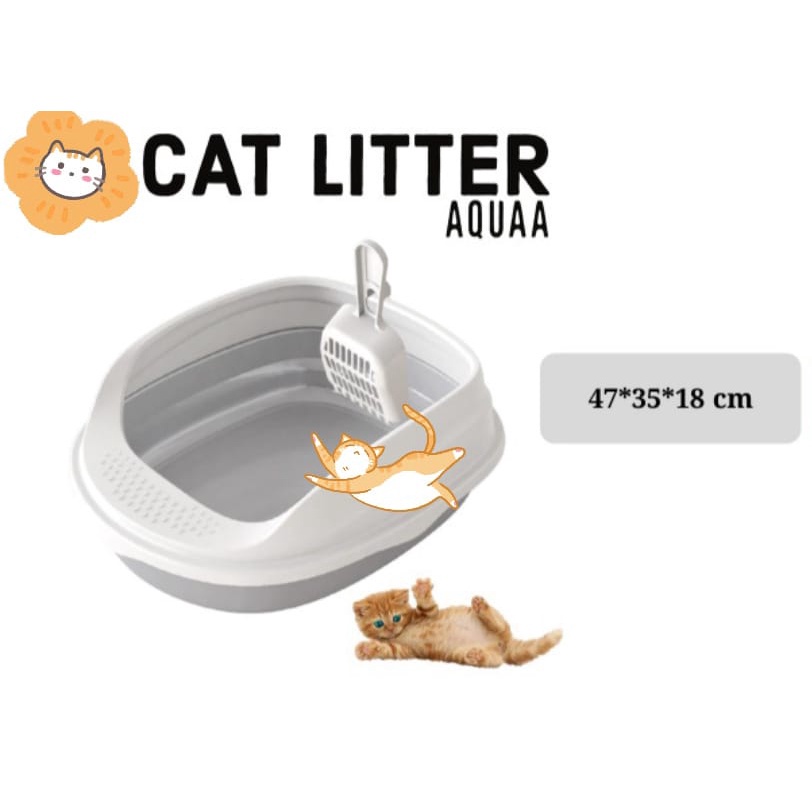 New Style Jumbo Size Tempat Bak Pasir Kotoran Poop Kucing Cat Litter Box Kotak Plastik